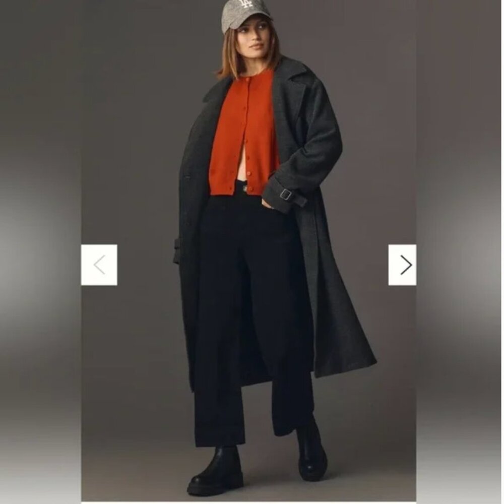 Anthropologie Maeve Colette Wide Leg Crop Black Jeans Size 28x28